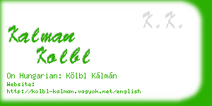 kalman kolbl business card