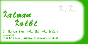 kalman kolbl business card